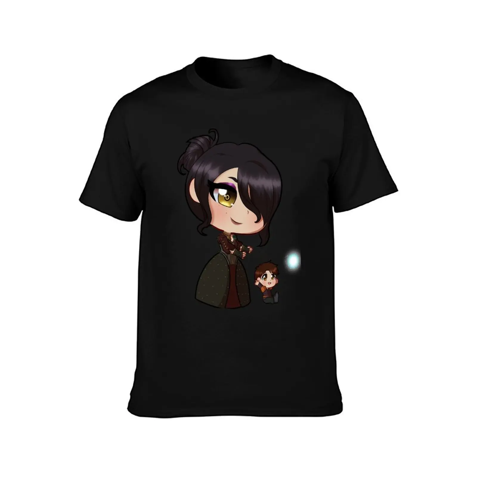 Chibi Morrigan and Kieran T-Shirt, Summer Casual Cotton Tee, Oversized Streetwear Tops, Vintage Graphic Print, Unisex Men Women
