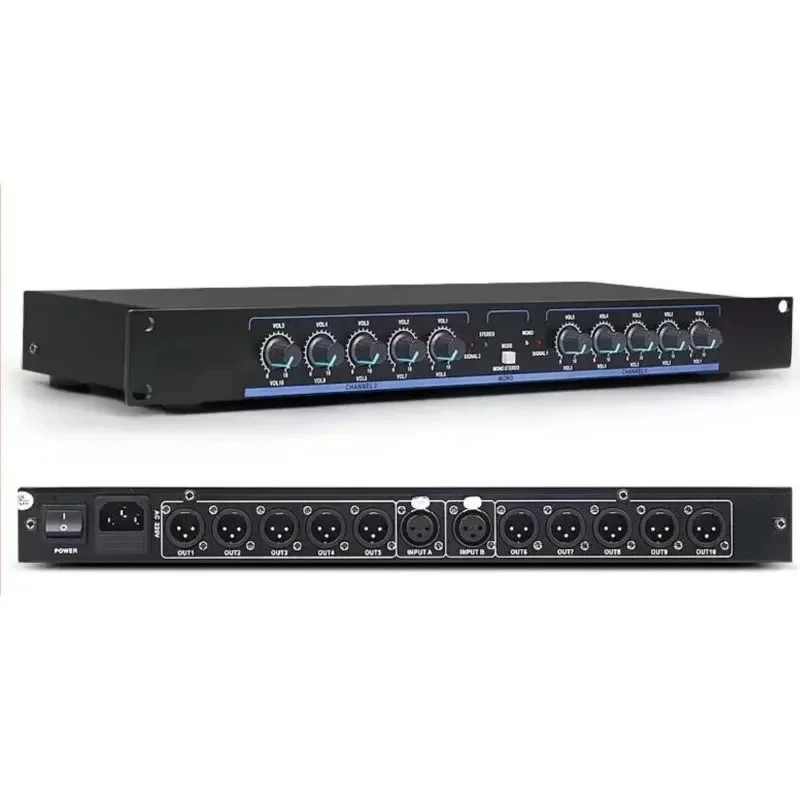 

2 в 10 выходов XLR стерео моно аудио разветвитель распределитель с кабелем усилителя