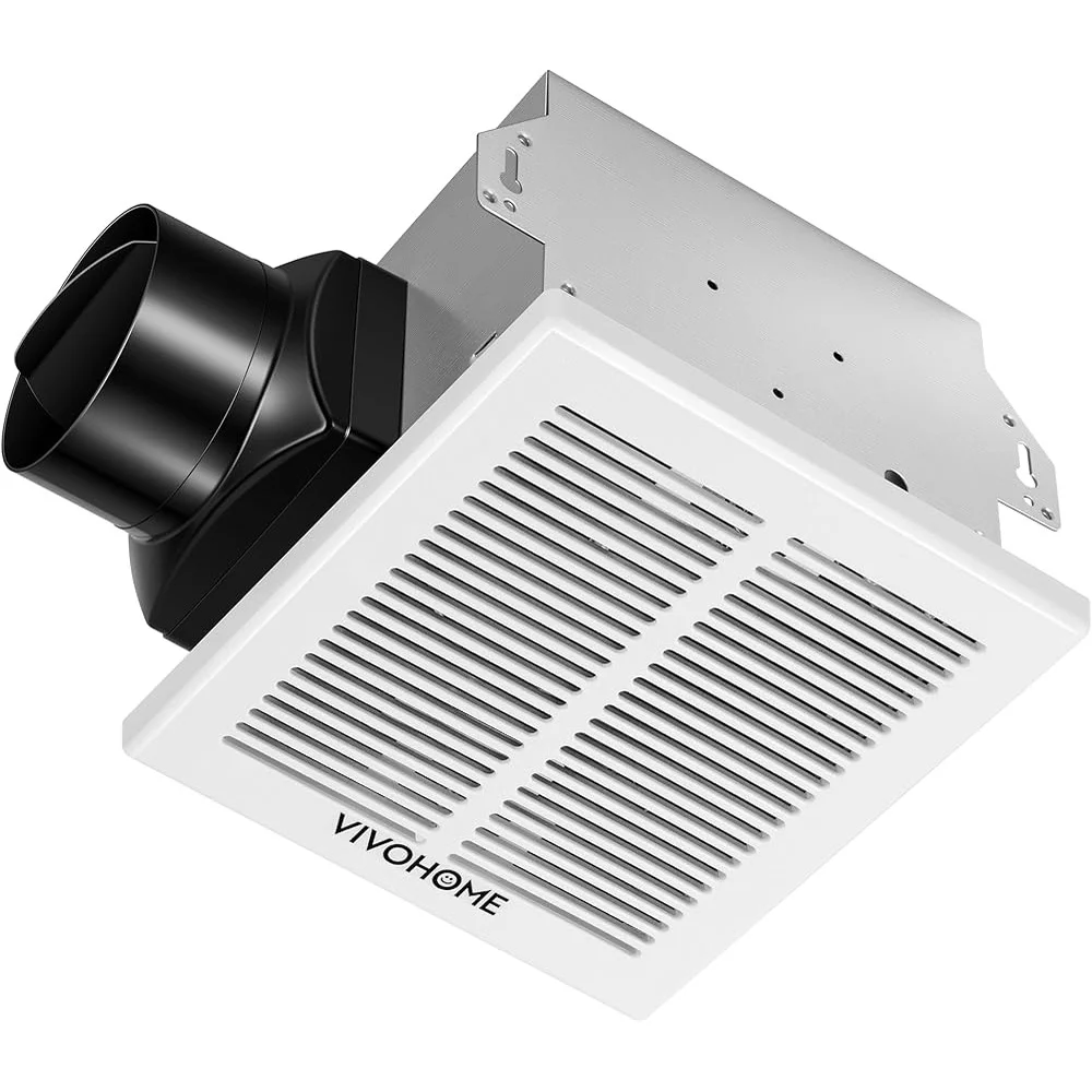 80 CFM Automatic Bathroom Exhaust Fan 1.5 Sone Humidity Sensor Ceiling Mount 4 Inch Duct Ventilation 95 Sq Ft Coverage