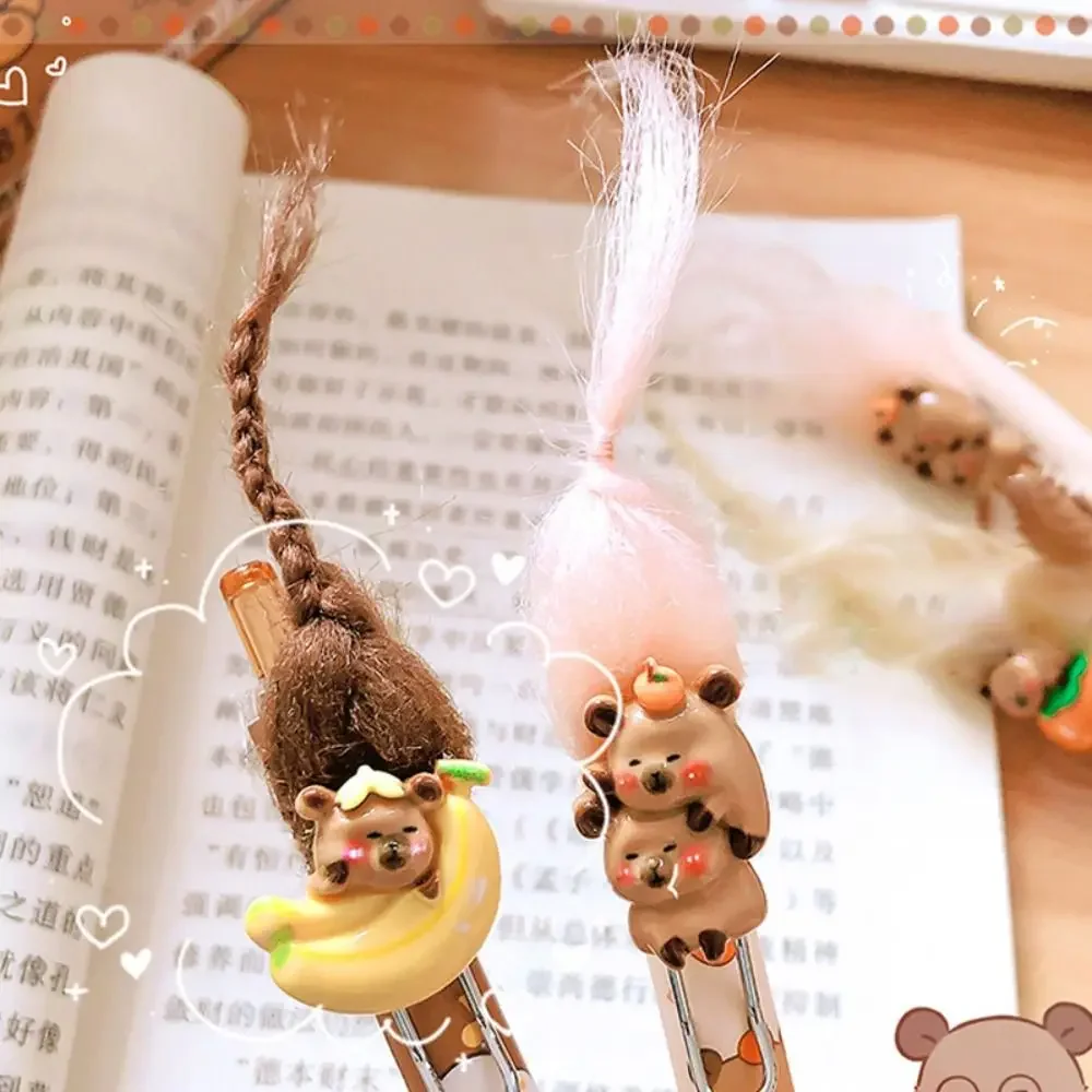 Imagem -03 - Capivara dos Desenhos Animados Caneta Esferográfica Kawaii Caneta Gel Mofo Tinta Preta Suprimentos de Escola e Escritório de Estudantes Papelaria Presente 0.5 mm Pcs por Conjunto