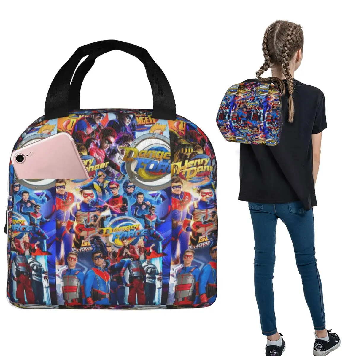 

Henry Danger Insulated Lunch Bag for Women Kids Portable Food Boxes Thermal Lunch Box Tote
