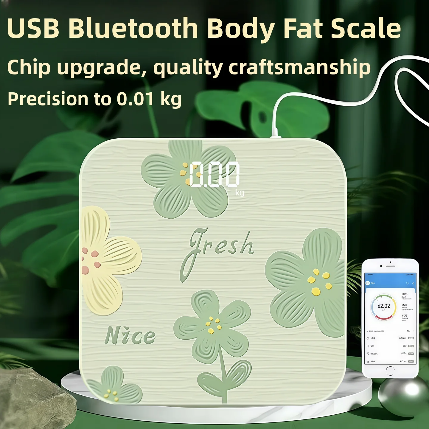 Smart Bluetooth Body Fat Scale Health Weighing Machine for Women at Home Gym Fitness Training Hospital Precise Weight Loss Scale