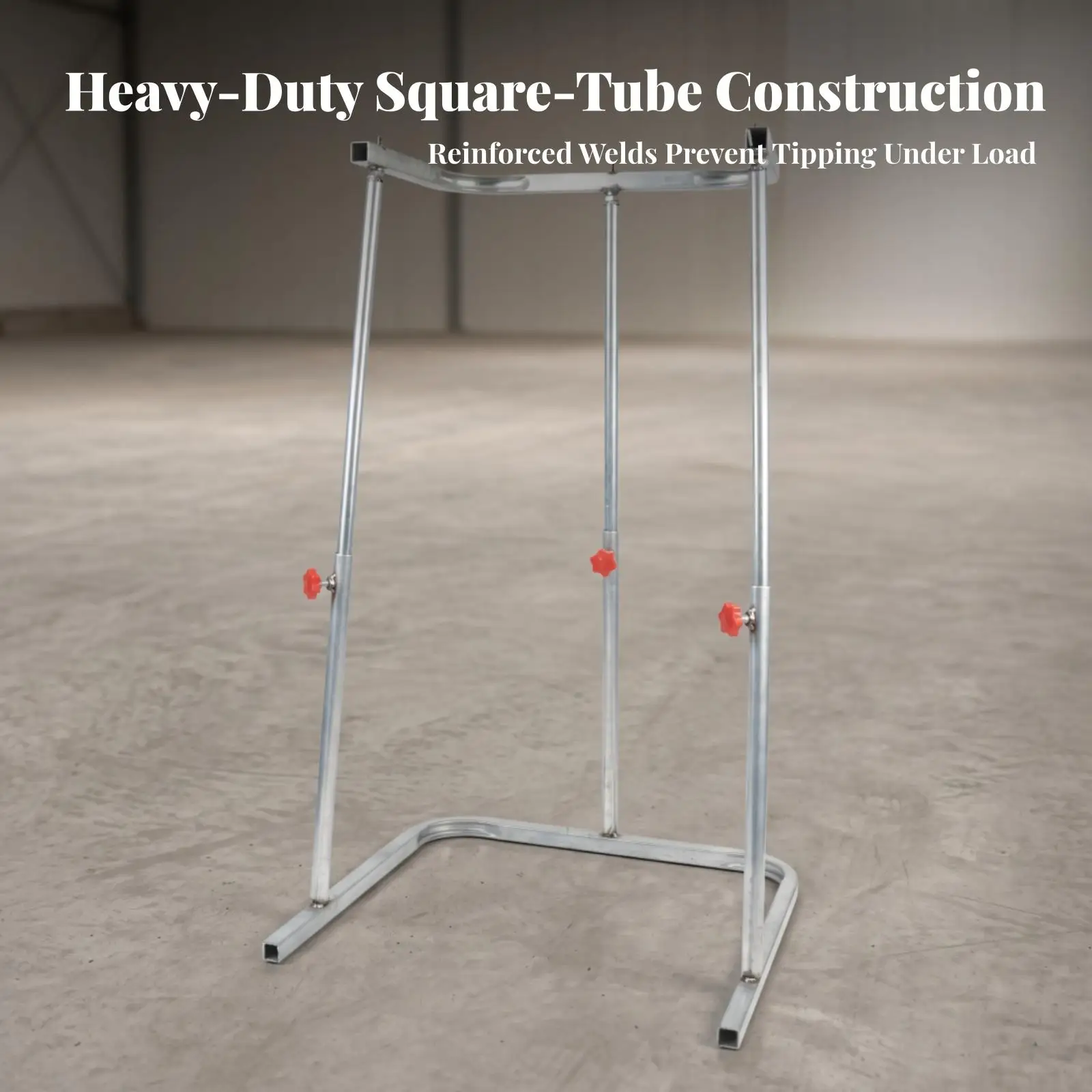 Galvanized Steel Grain Sack Support Rack Adjustable Bag Holder Stand Heavy Duty Tubular Frame for Corn Fill Tasks