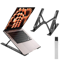 Ergonomic and Foldable Laptop Stand for Desk, Adjustable Riser, Fits All Laptops Notebooks up to 17,Ultra-Thin,Ventilated Coolin