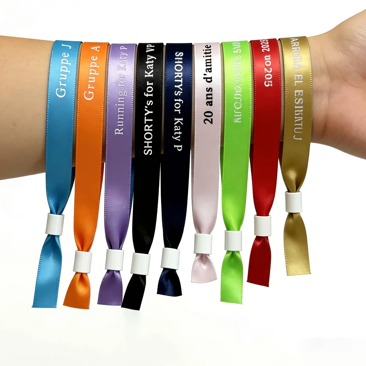Individuelles Armband, personalisiertes Armband mit verstellbarer Schnalle für Konzerte, Musikfestivals, Hochzeiten, Geburtstagsfeiern und Veranstaltungseintritt.