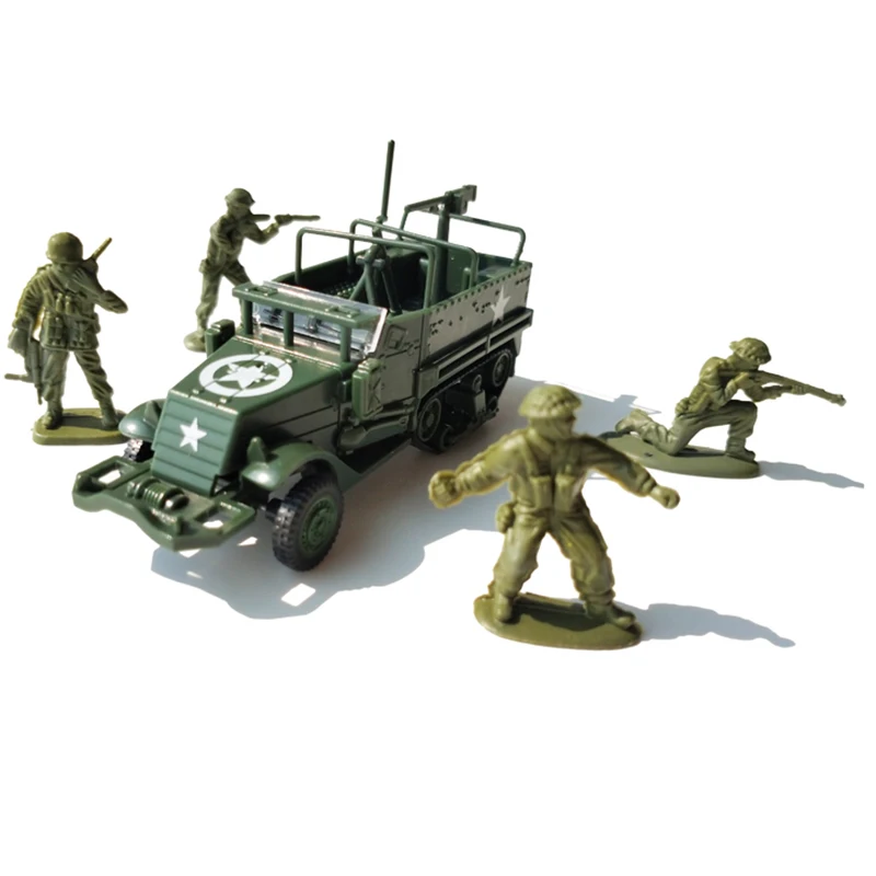 1/72 USA M3 Half-track Armored Personnel Carrier Plastic Assemble Tractor Military Vehicle 4D Building Model Kit Toy