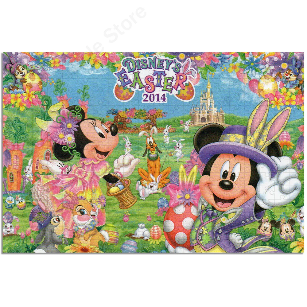 35/300/500/1000 Pieces Disney Mickey Mouse Jigsaw Puzzle Assembling Decompression Puzzles Toy for Adult Kid Educational Gifts