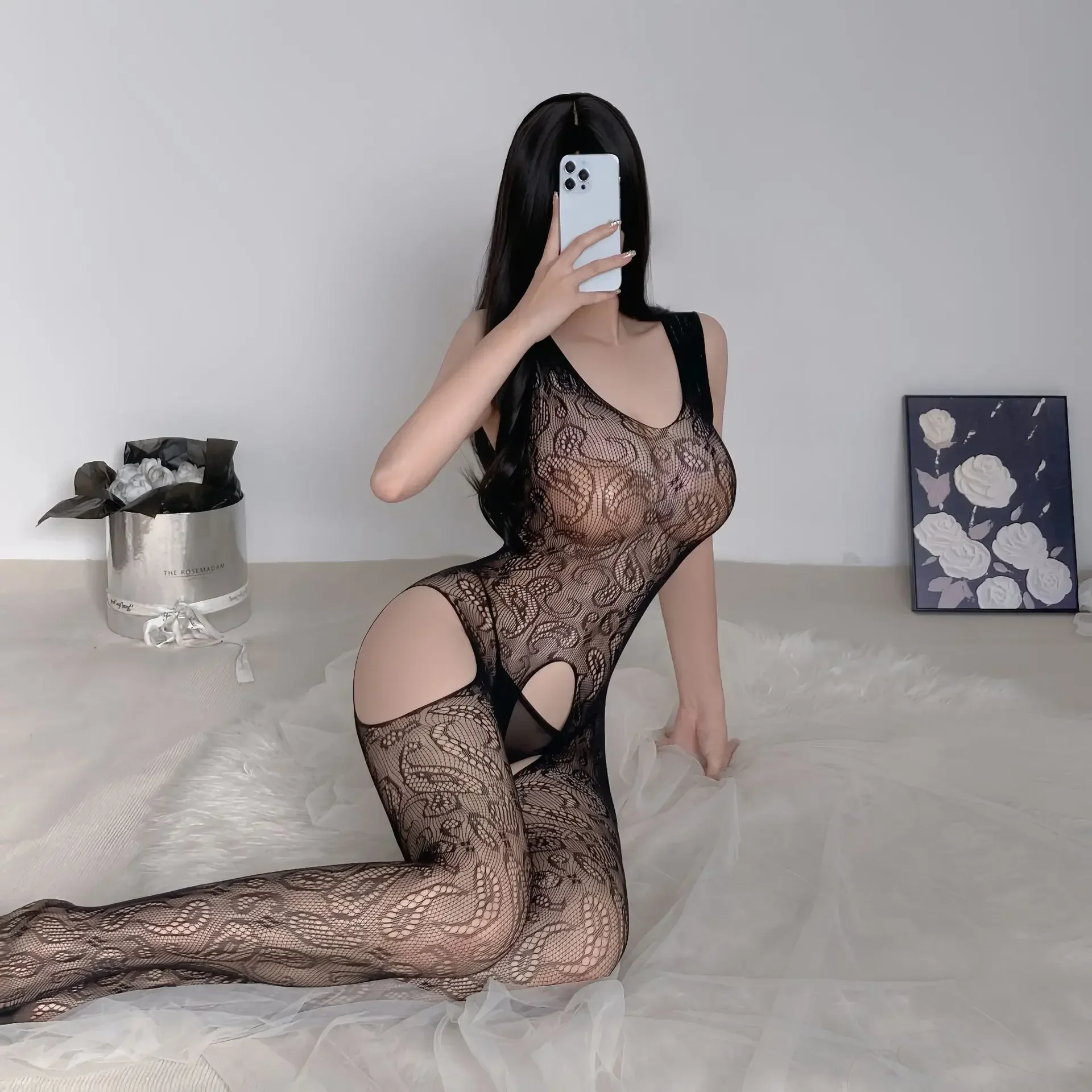 Open Crotchless Bodystocking for Sex Perspective Sexy Lingerie Sexiest Fishnet Bodysuit Erotic Outfit Teddy Full Body Stockings