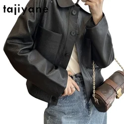 TAJIYANE Real Sheepskin Genuine Leather Jacket Women Luxury 2024 Motorcycle Leather Coat Autumn Winter Clothes куртка женская