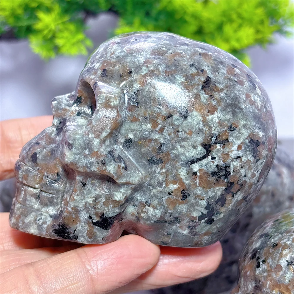 

Yooperlite Skull Natural Crystal Home Decoritems Room decor Luck Quartz Stone Garden Reiki Healing Energy Meditation Love Gifts