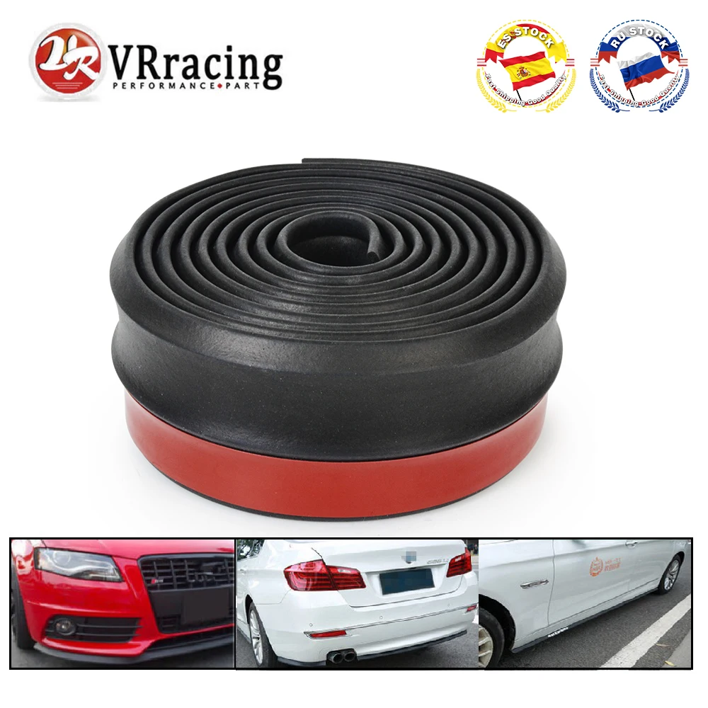 

VR - 2.5m Car Protector Front Bumper Lip Splitter Sticker Body Kit Spoiler Bumpers Valance Chin Rubber Strip 60mm Width