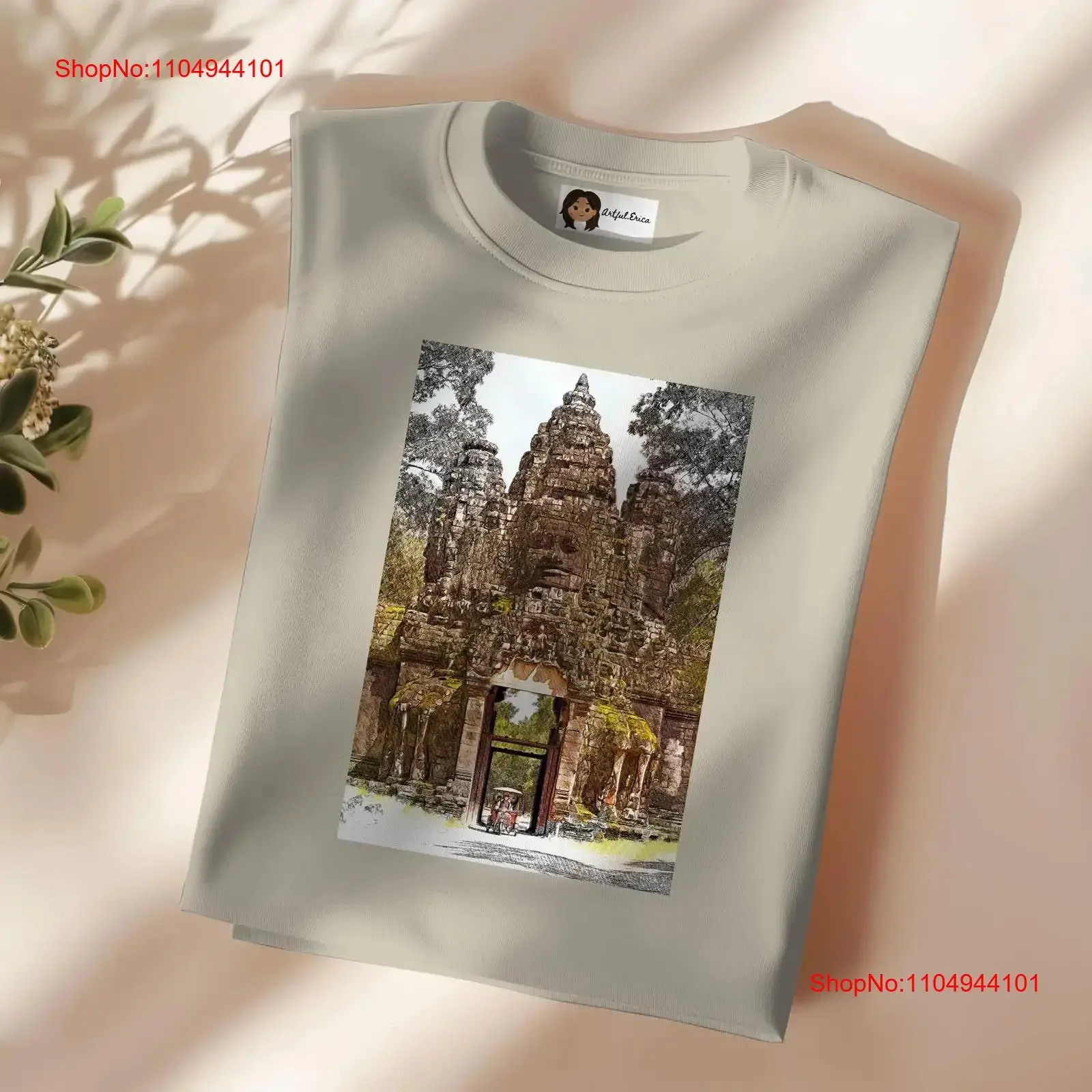 

Футболка Khmer Angkor Thom East Gate Siem Reap Cambodia Wat Souvenir Cambodian Merch for Friend винтажный смытый слегка