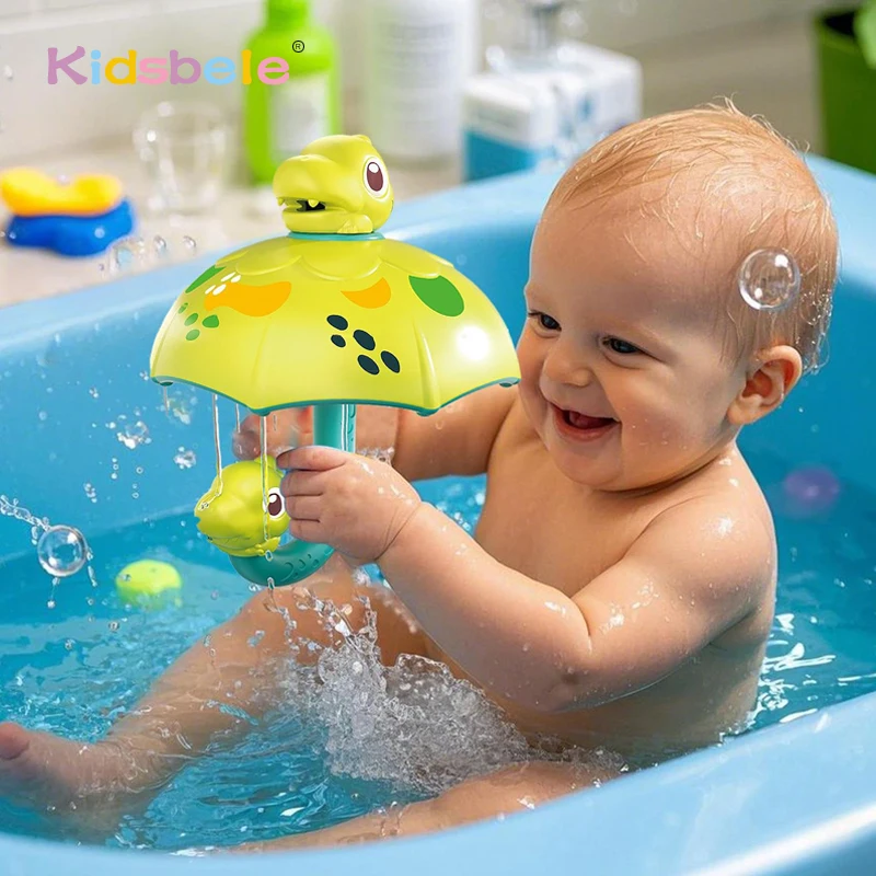

Baby Bath Toy pinning & Sprinkler Dinosaur Umbrella Water Sprinkler Toddler Bath Time Fun Pool Bathtub Fun Kids Birthday Gifts