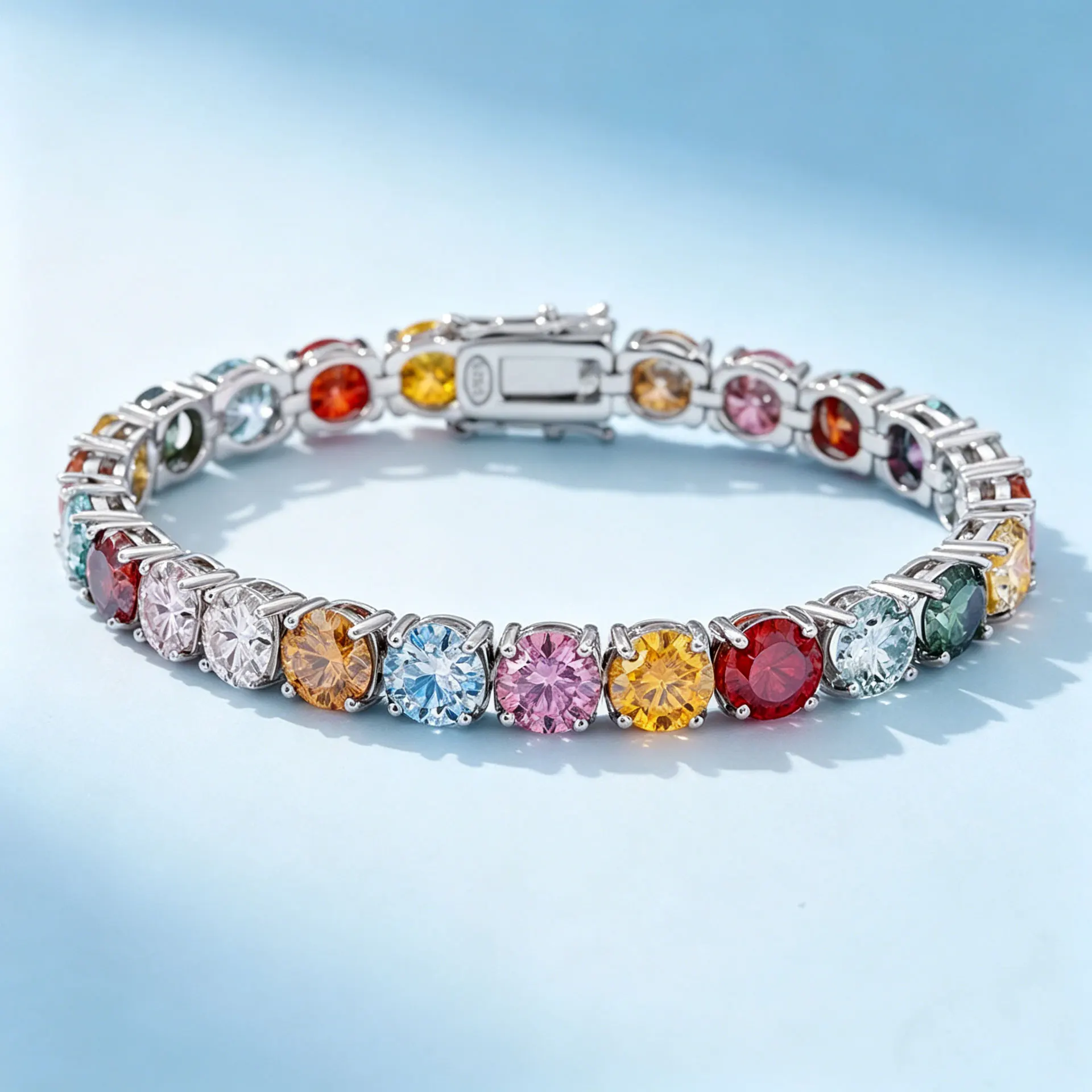 

Браслет LYEE CYEE Rainbow Moissanite Tennis Dopamine из серебра 925 пробы, роскошные украшения для вечеринок, подарки на День святого Валентина и День матери.