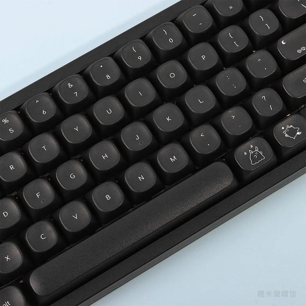 Spooky Keycap BOW WOB Minimalista Nero Bianco Profilo MOA Copritasti PBT Simpatici copritasti con caratteri piccoli per tastiera meccanica MX
