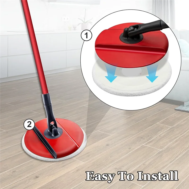 A15Q-Microfiber Mop Pads Replacement For Vileda Clean Spin Mop Head Refills Washable Head Mop For Cleaning Floor