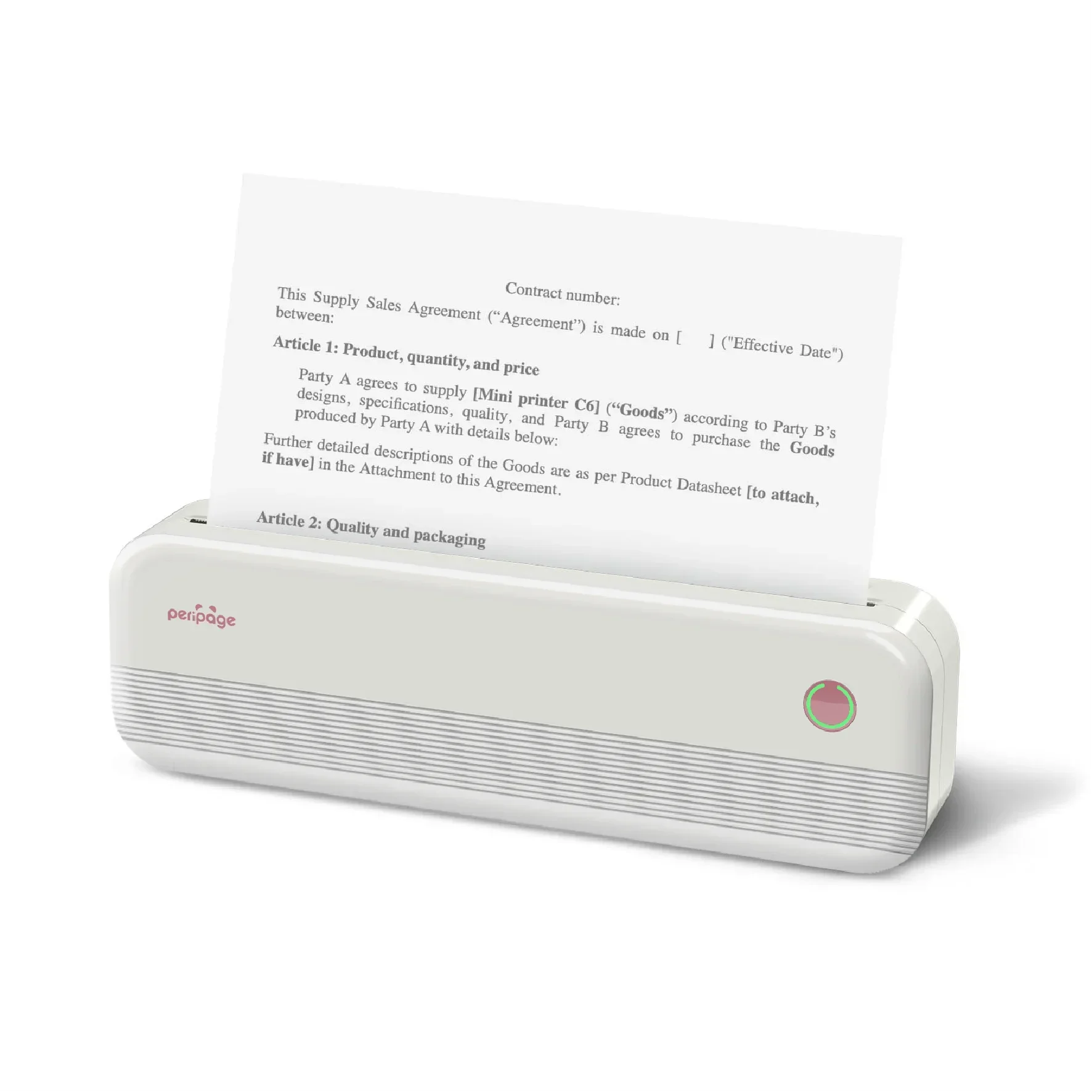 PeriPage P40 Portable Thermal Printer Wireless Inkless Mobile Printer For Travel Office School Home IOS & Android 203 Dpi