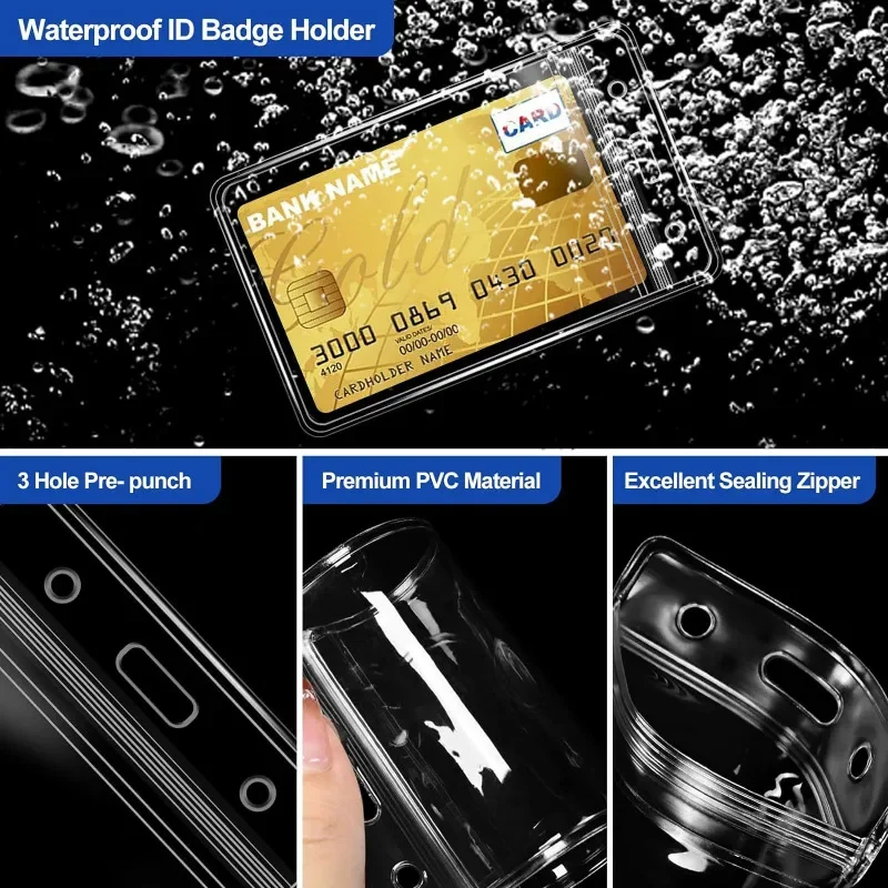 1/5/10PCS Waterdichte transparante kaartclip Plastic beschermhoes Bank Creditcard beschermhoes ID-kaart portemonnee