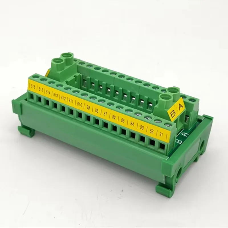 DIN Rail Installation 30A/300V 2*16 Screw Terminal Distribution Module. Can Support multiple Module Expansion Connections.