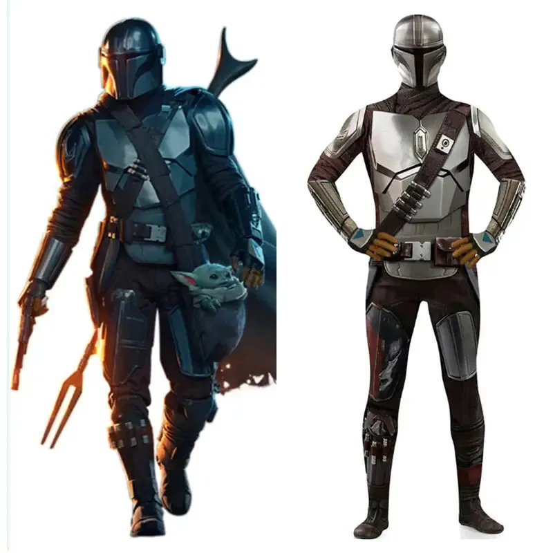 بدلة SW The Mandalorian بدلة ثلاثية الأبعاد مع غطاء رأس أزياء تنكرية للهالوين ملابس أداء للأطفال البالغين