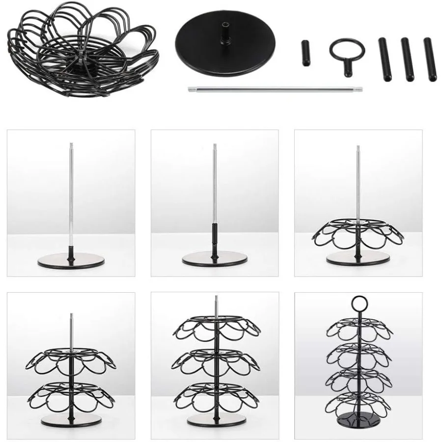 منظم حامل كبسولات القهوة الدائرية للتخزين الفعال والوصول السهل مصمم للاستخدام حتى 36 كوبًا، مثاليًا لـ