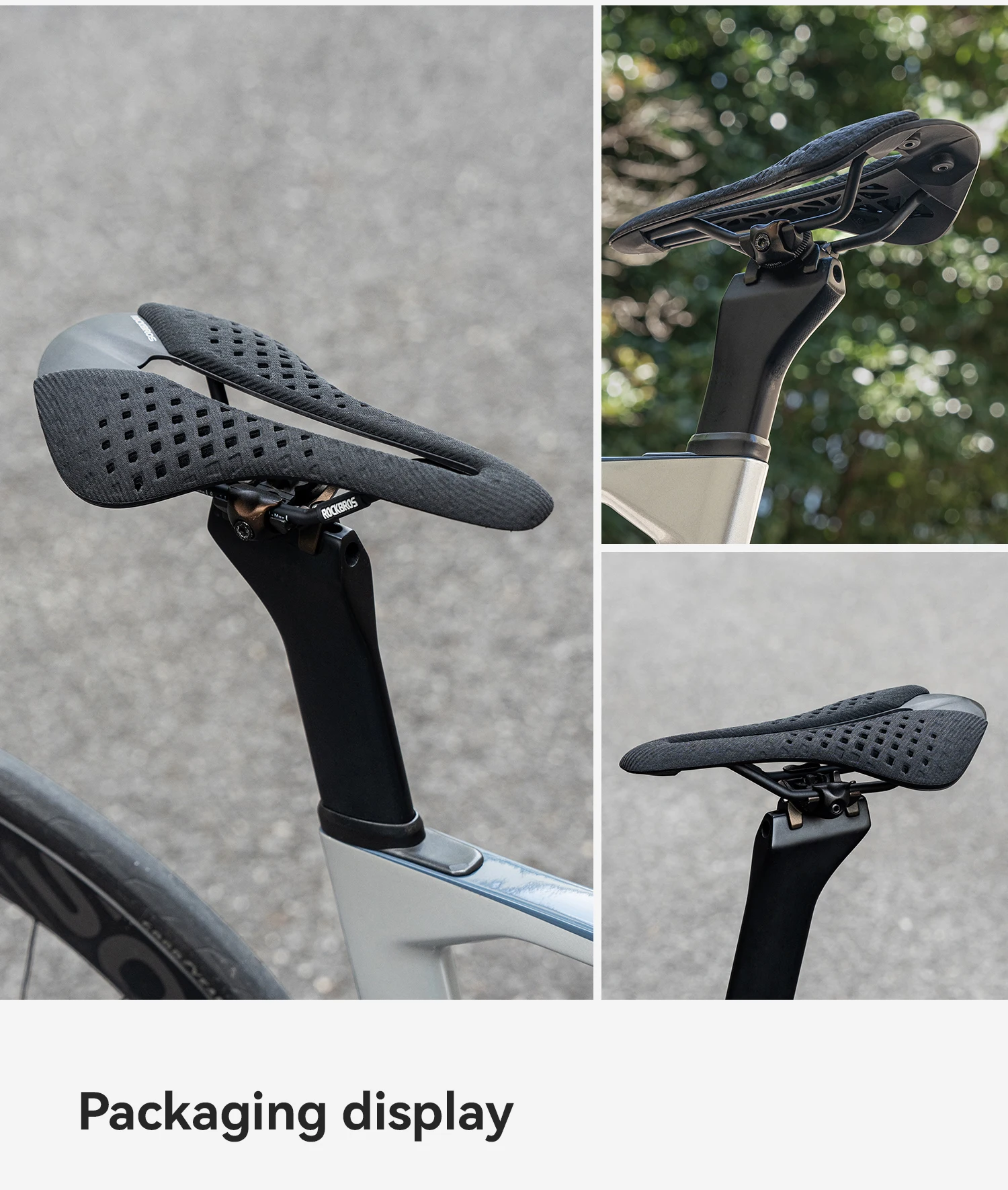 ROCKBROS Carbonfaser-Fahrradsattel Leichter Hohler Atmungsaktiver Fahrradsitz Regenfester MTB Rennrad Faltrad Fahrradsattel – Detail 16