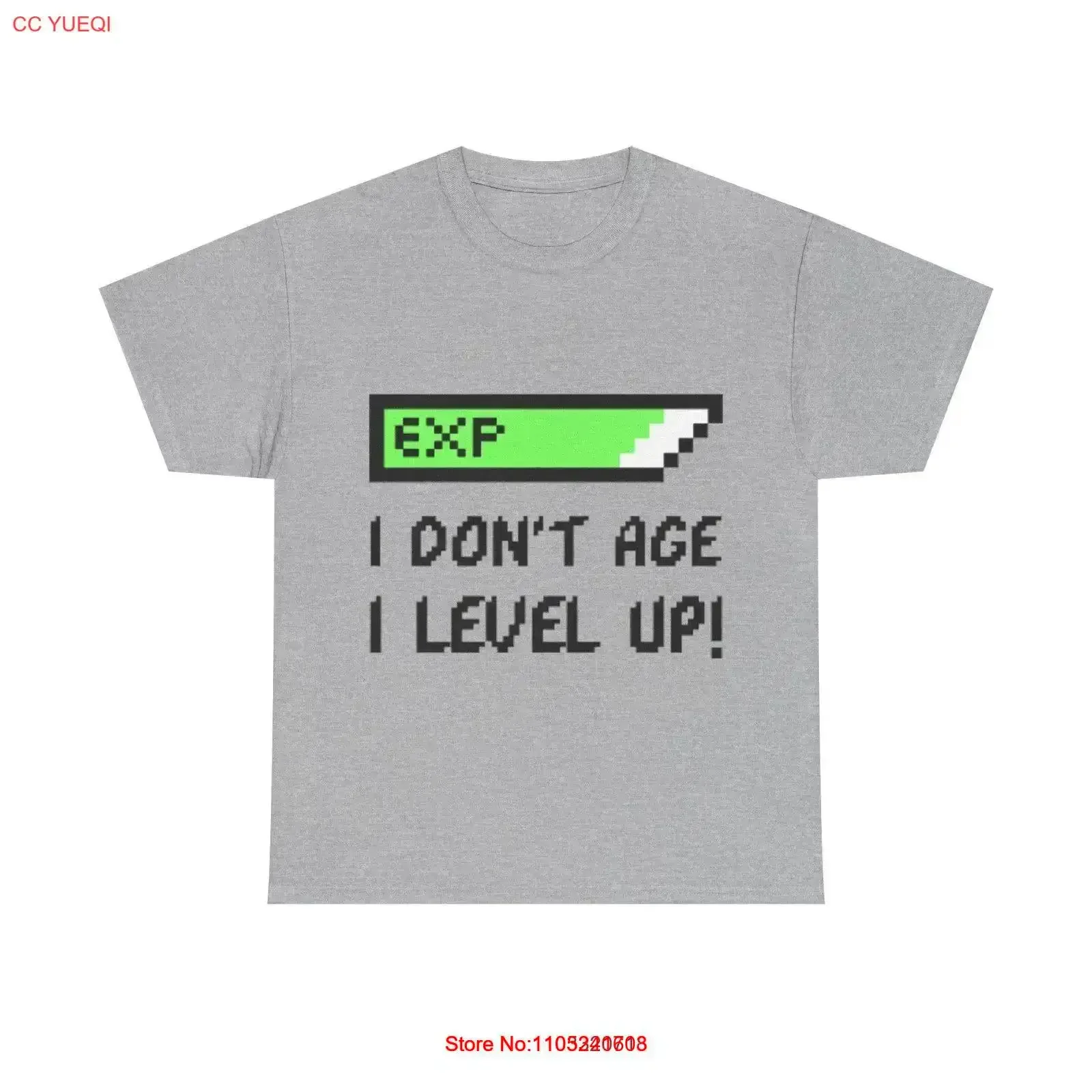 I don't age level up Heavy Cotton T Shirt vintage Washed Comfortable fashion Stylish homme Versatile Slightly vintage Washed