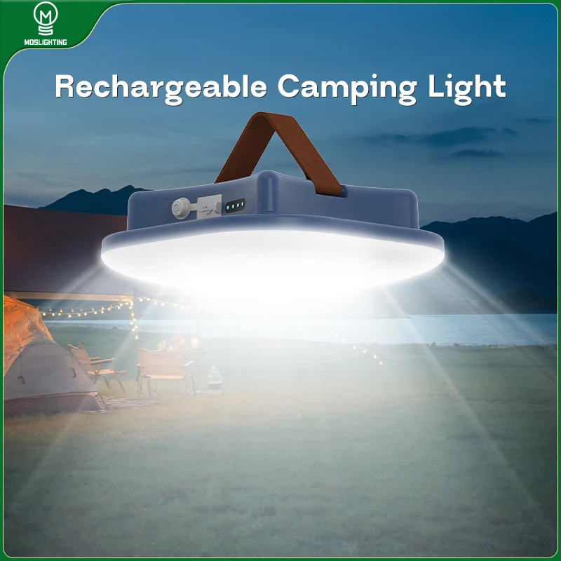 MOSLIGHTING Camping Lantern Camping Lighting Portable Flashlight Rechargeable LED Bulb Hanging Tent Lamp Torch Work Maintenance