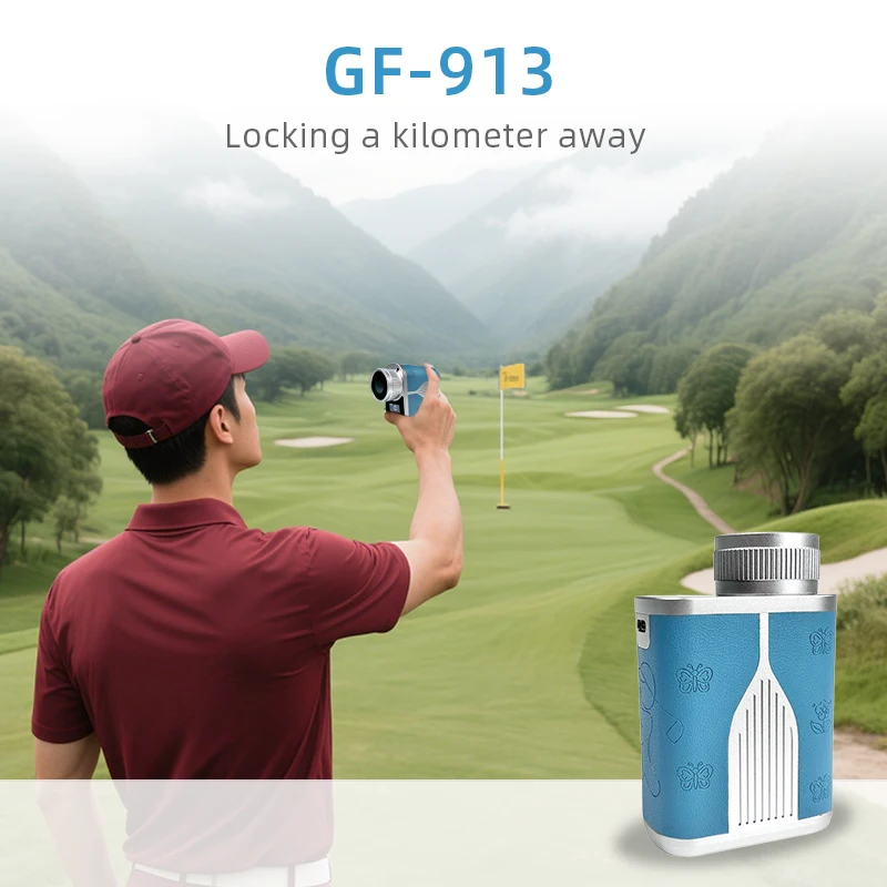 عالية الدقة 400 متر جولف يده مقلاع صيد تلسكوب صغير مع شاشة الكريستال السائل الليزر Rangefinder جولف