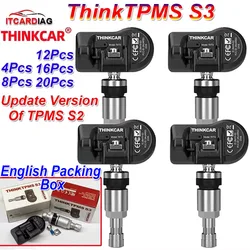 THINKCAR THINKTPMS S3 Upgrade of S2 Car TPMS Tire Pressure Sensor 315MHz 433MHz Program Work with Thinkcar and Mucar tpms tool