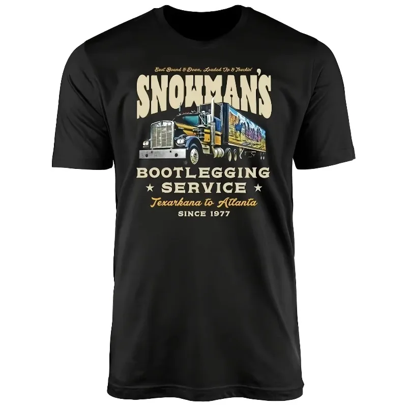 Men's PickMen Retro Smoked and Bandit Pattern T-shirt, Designed with SemiTruck&Atlanta 1977, Suitable for All Seasons