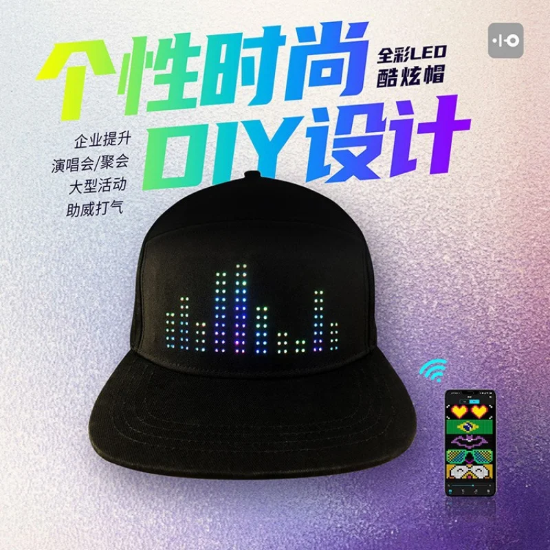 

LEDHat with display screen Connect to BluetoothAPP Revised for Advertising Promotion Use Adjustable Color Emitting