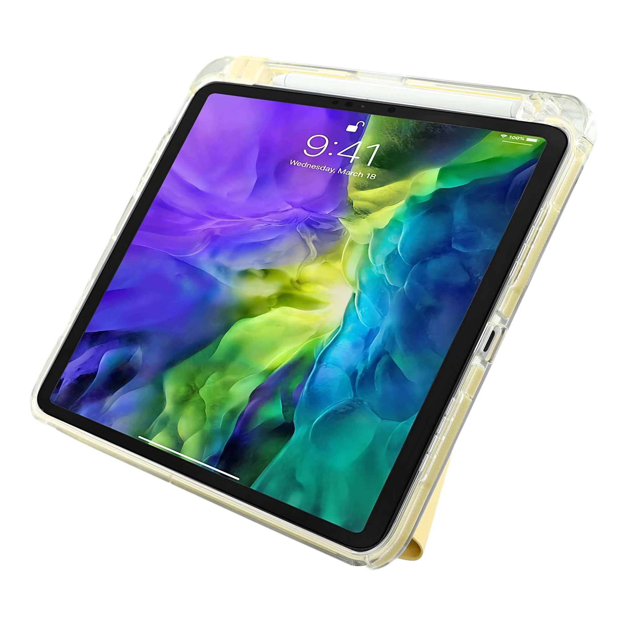 Crystal Shield Case for  iPad Air 13 (2026)  /  (2025)  /  (2024)  /  iPad Pro 12.9 (2022)  /  (2021)  /  (2020) Trifold Stand T