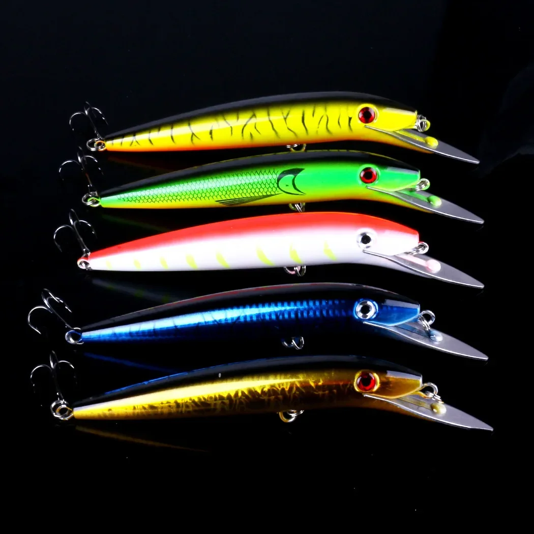 197mm 50g Sinking Slim Minnow Fishing Lures Big Trolling Artificial Bait Twitch Wobbler Saltwater Bass Pike Fishing Accessories