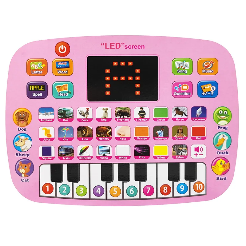 New Children Early Tablet LED Pad  Music Sounding Toy  Gifts  Point Reading Machine  Educational Toys Musical Analog  for kids