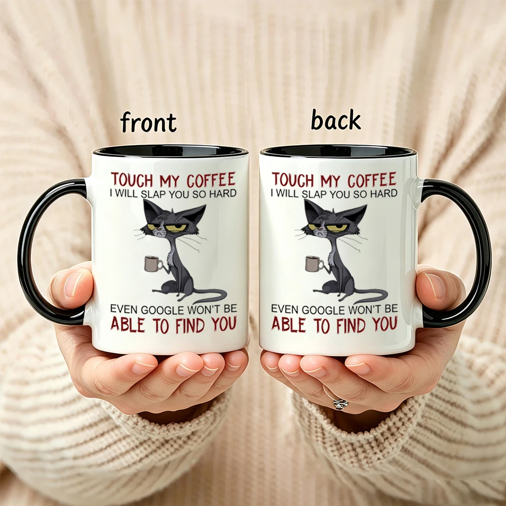 11oz Fun and Humorous Ceramic Mug, Funny Cat Coffee Mug, Suitable for Office and Home Use Water Cup/Coffee Cup/Tea Cup