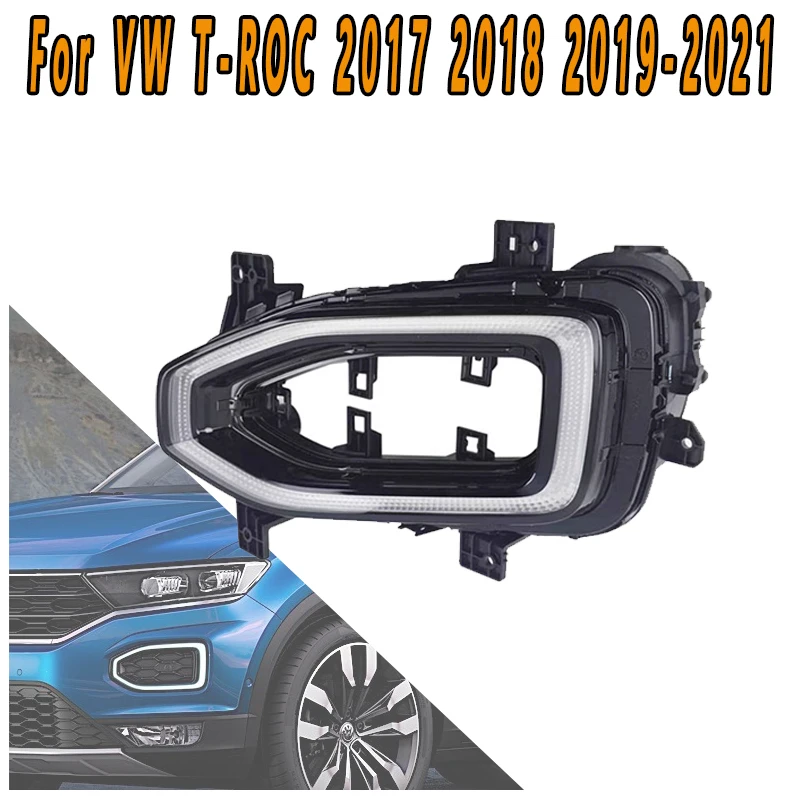 For VW T-ROC 2017 2018 2019 2020 2021 LED Car Front Bumper Light Daytime Running Light Signal Light Front Fog Light Accessories