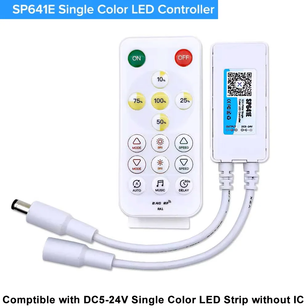 2.4G RF Remote LED Controller SP641E SP642E SP643E SP644E SP645E DC12V 24V PWM  Bluetooth for DIM CCT RGB RGBW RGBCCT LED Strip