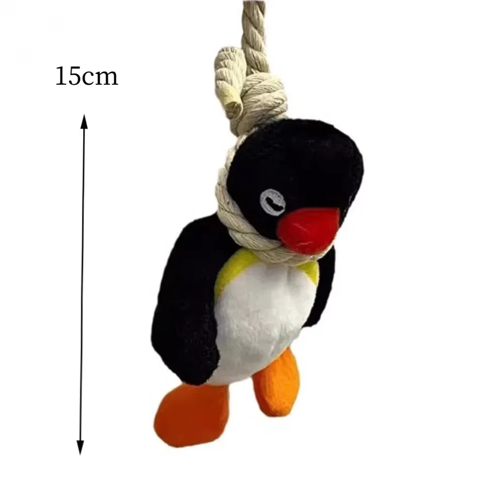 New Cute Sling Rope Penguin Pendant Keychain Plush Keychain Doll Creative Funny Backpack Pendant Interior Decoration Small Gift