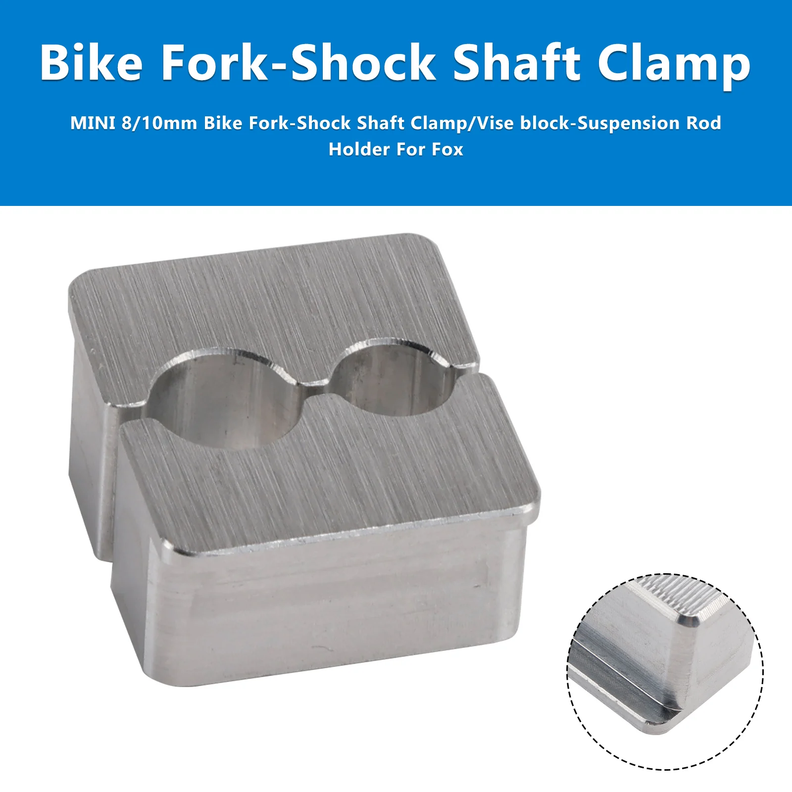 Areyourshop Mini 8/10mm Bike Suspension Shaft Clamp for Fox Fork & Rear Shock Service, Aluminum Vise Block Repair Tool view 3