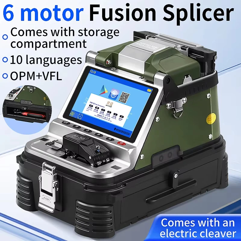 

COMPTYCO AI-30 optical fiber splicer, a high-precision 6-motor 10-language optical fiber splicer tool, can weld in 6 seconds