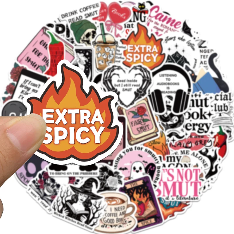 50PCS Bookish Reading Stickers Pack Thriller Book Theme Vinyl Waterproof  Cute Inspirational Stickers Notebook Diary Decoration