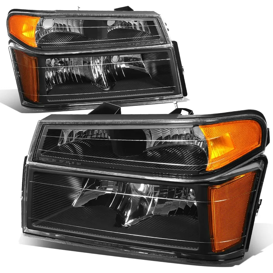 

4Pcs Headlights Assembly and Bumper Lamps Compatible with Chevy Colorado GMC Canyon 2004-2012 Isuzu i-290 i-370 2007-2008 i-280