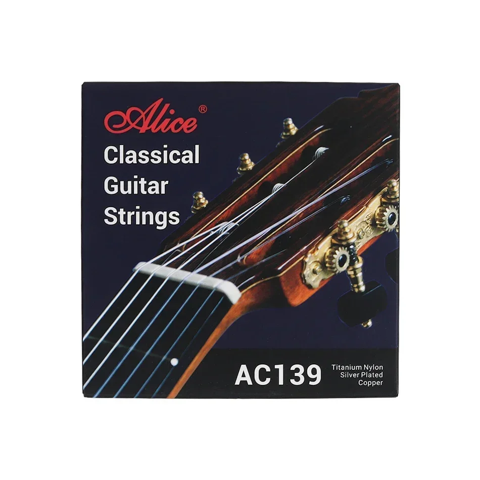 Alice AC139 Classical Guitar Strings Titanium Nylon Silver Plated Copper Anti-rust Coating Normal/Hard Tension 028-043/0285-044