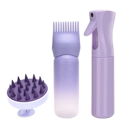 3 Pcs Set Spray Bottle Hair Brush Natural Wet Curly Hollow Detangling Hair Brush Set Salon for Professional Hairdressing Tools