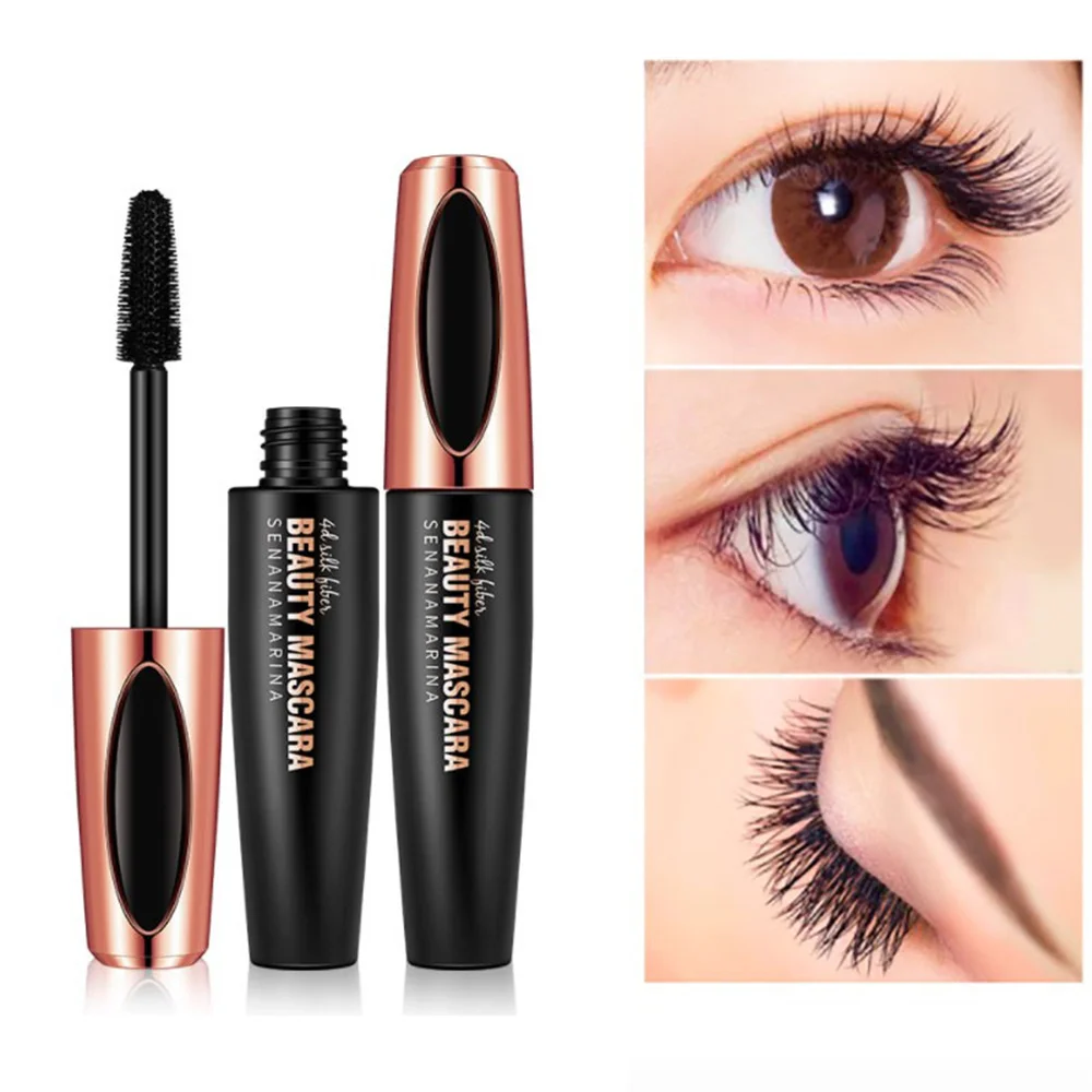 1pc 4D Mascara Thick Slender Curly Waterproof And Sweatproof 24h Lasting Effect Without Smudge Mascara Makeup Tools