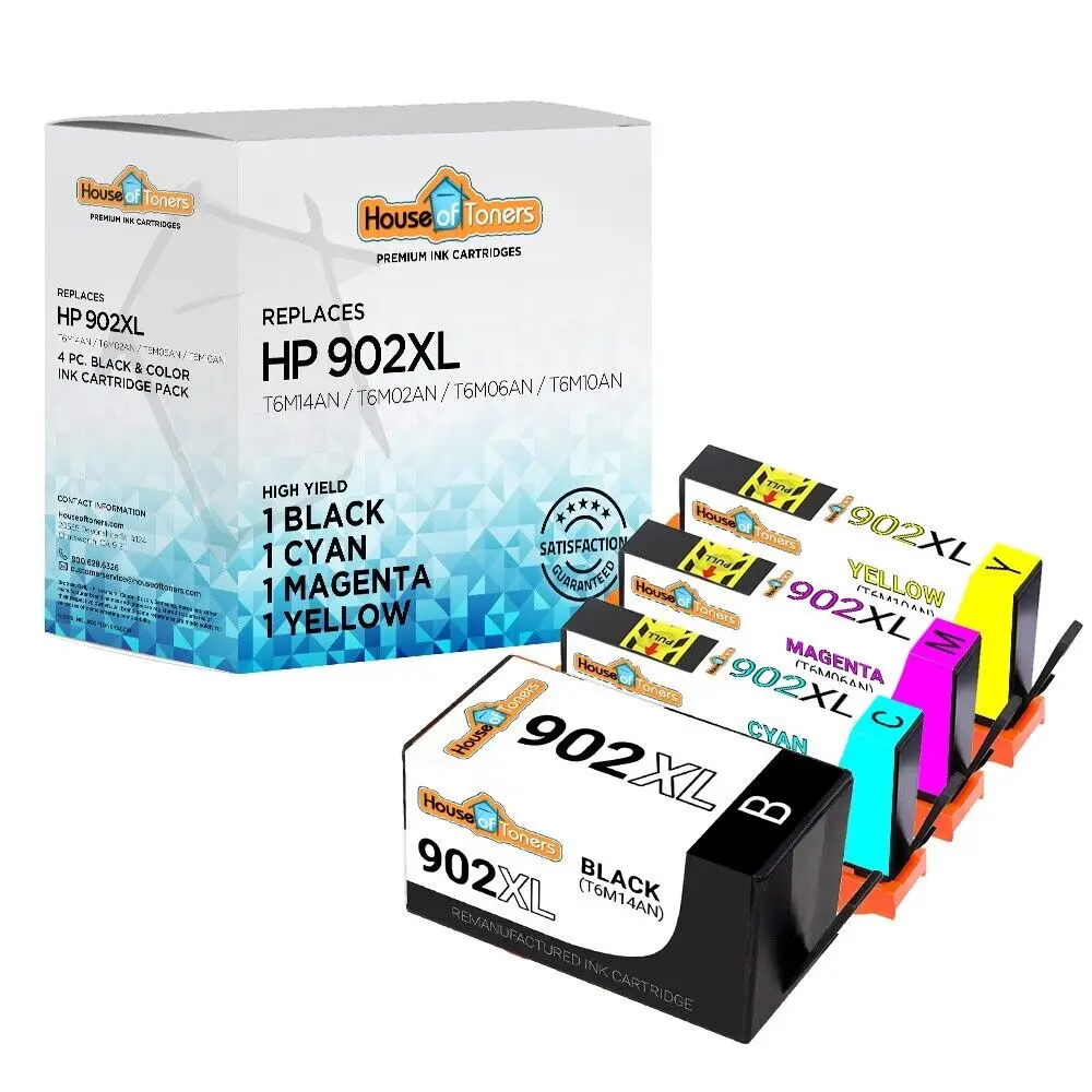 

4pk Replacement HP 902XL Ink Cartridges for Officejet Pro 6958 6974 6979