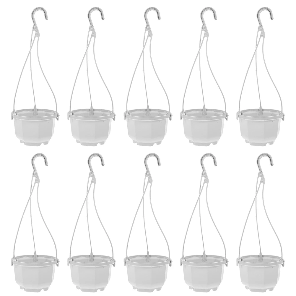 

24 Sets Plastic Hanging Plants Pots Hanging Flower Baskets for Outdoor Indoor Plants Hangers Garden Pot for Home Balcony Decor