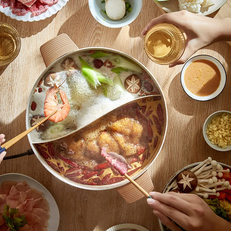 5L หม้อไฟฟ้าอเนกประสงค์1360วัตต์เครื่องปั่นอาหารไฟฟ้าใช้ในครัวเรือนหม้อหุงข้าวไม่ติดกระทะหม้อหุงข้าว220โวลต์