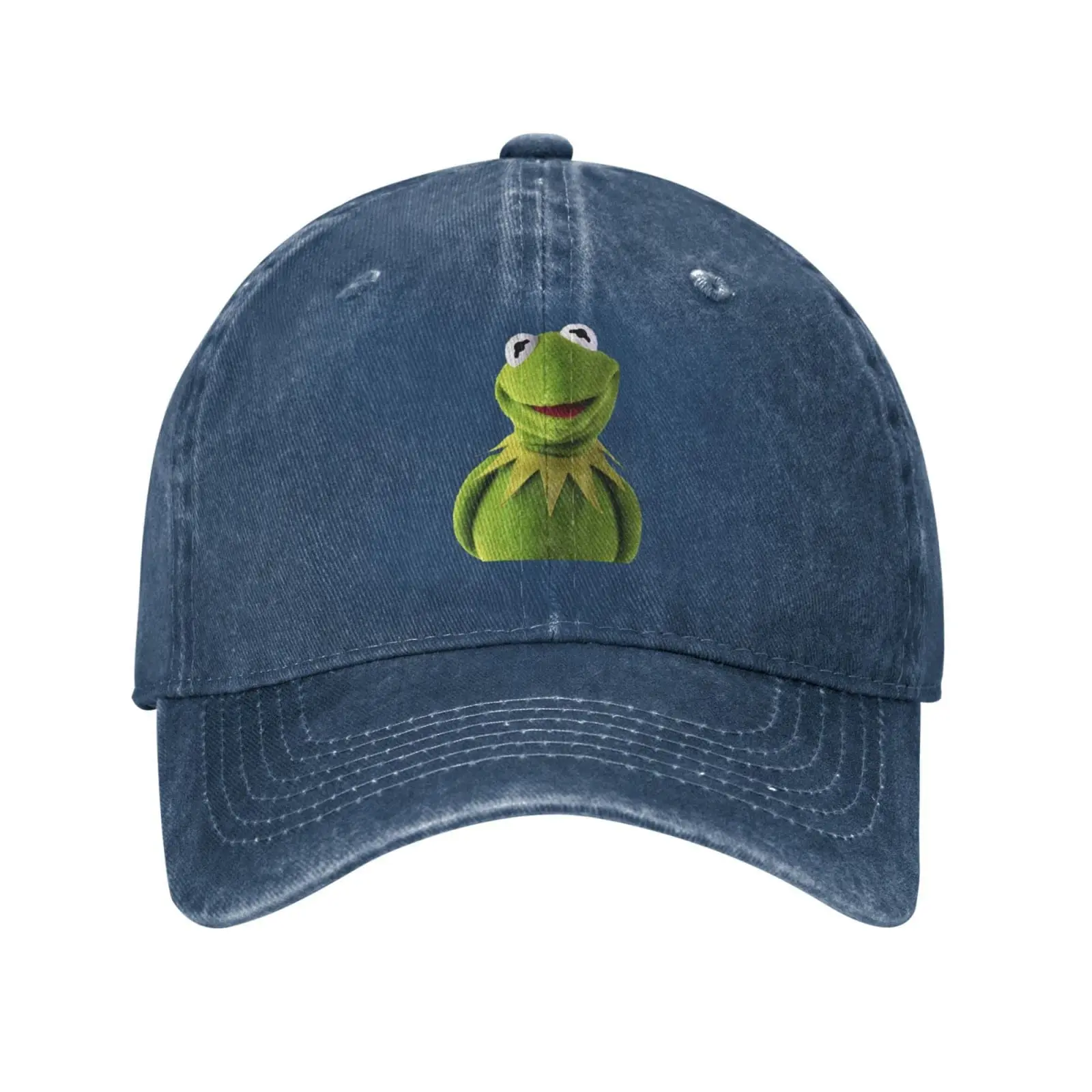 Kermit Music The and Frog Cap Unisex Adjustable Hip-Hop Fashion Washed Denim Caps for Outdoor